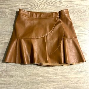 Brown Leather Skort